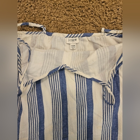 J. Crew Sleeveless V-Neck Striped Midi Dress in Blue and White, Size XXS - Picture 9 of 9